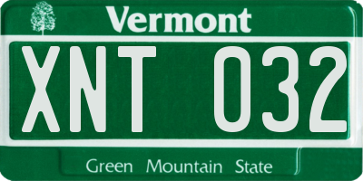 VT license plate XNT032
