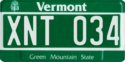 VT license plate XNT034
