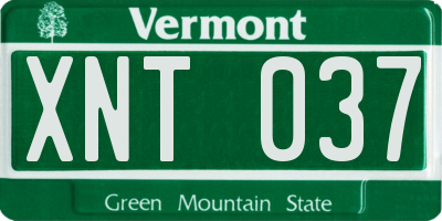 VT license plate XNT037