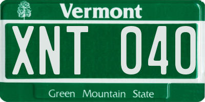 VT license plate XNT040