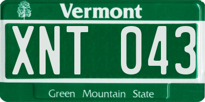 VT license plate XNT043