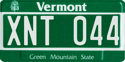 VT license plate XNT044