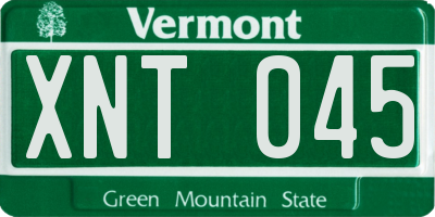 VT license plate XNT045