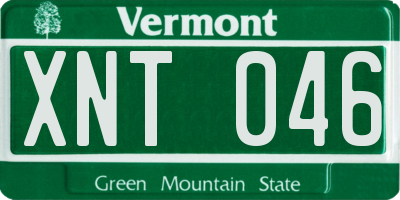 VT license plate XNT046