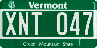 VT license plate XNT047