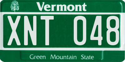VT license plate XNT048