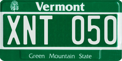 VT license plate XNT050