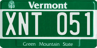 VT license plate XNT051
