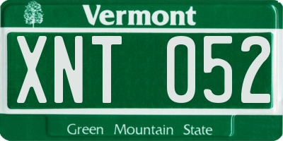 VT license plate XNT052