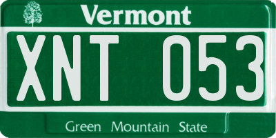 VT license plate XNT053