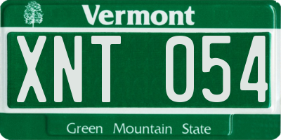 VT license plate XNT054