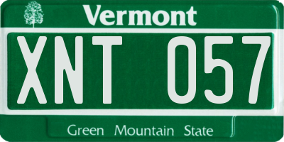 VT license plate XNT057