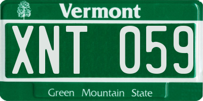 VT license plate XNT059
