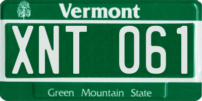 VT license plate XNT061