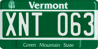 VT license plate XNT063