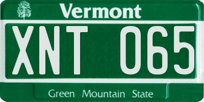 VT license plate XNT065