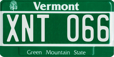 VT license plate XNT066