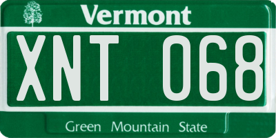VT license plate XNT068