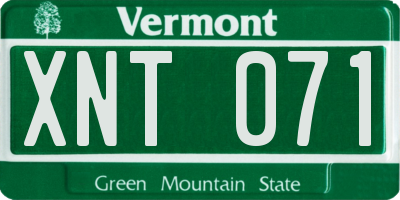 VT license plate XNT071