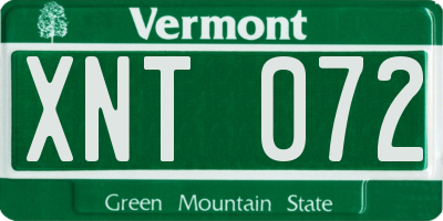 VT license plate XNT072