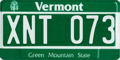 VT license plate XNT073