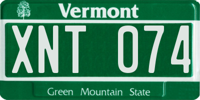 VT license plate XNT074