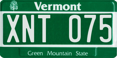 VT license plate XNT075