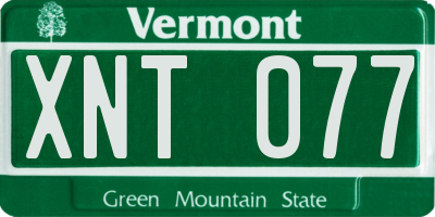 VT license plate XNT077