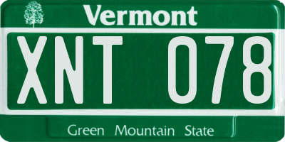 VT license plate XNT078