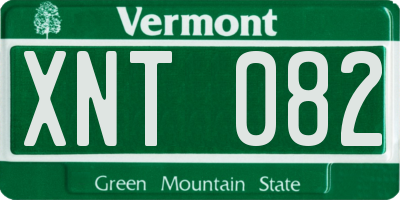 VT license plate XNT082