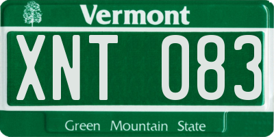 VT license plate XNT083