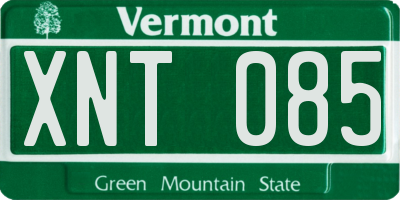 VT license plate XNT085