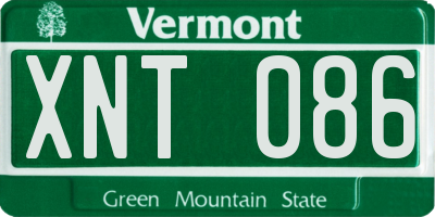 VT license plate XNT086