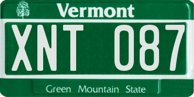 VT license plate XNT087