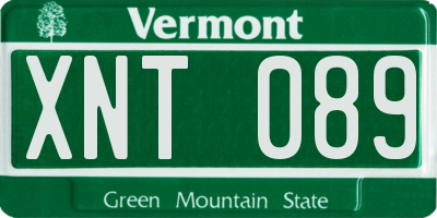 VT license plate XNT089