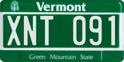 VT license plate XNT091