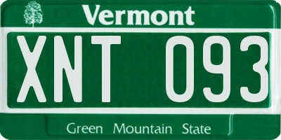 VT license plate XNT093