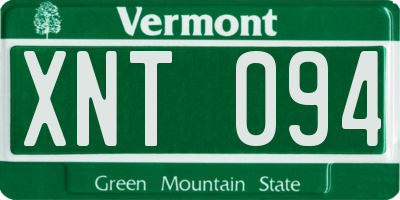 VT license plate XNT094