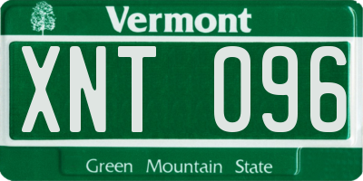 VT license plate XNT096