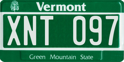 VT license plate XNT097
