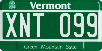 VT license plate XNT099