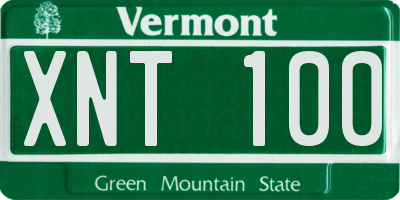 VT license plate XNT100