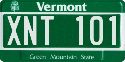 VT license plate XNT101