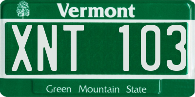 VT license plate XNT103