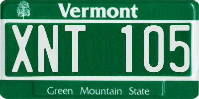 VT license plate XNT105
