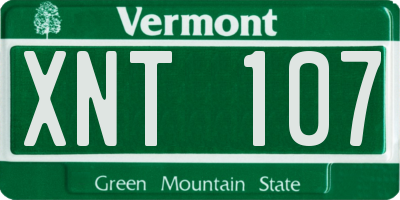 VT license plate XNT107