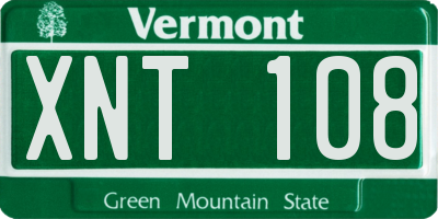 VT license plate XNT108