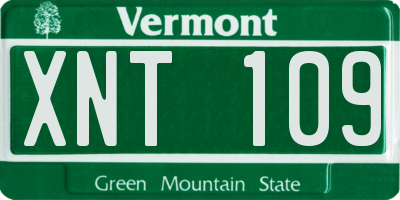 VT license plate XNT109