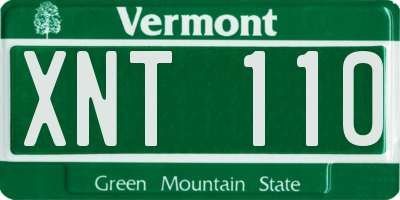 VT license plate XNT110