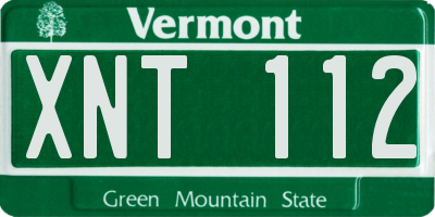 VT license plate XNT112